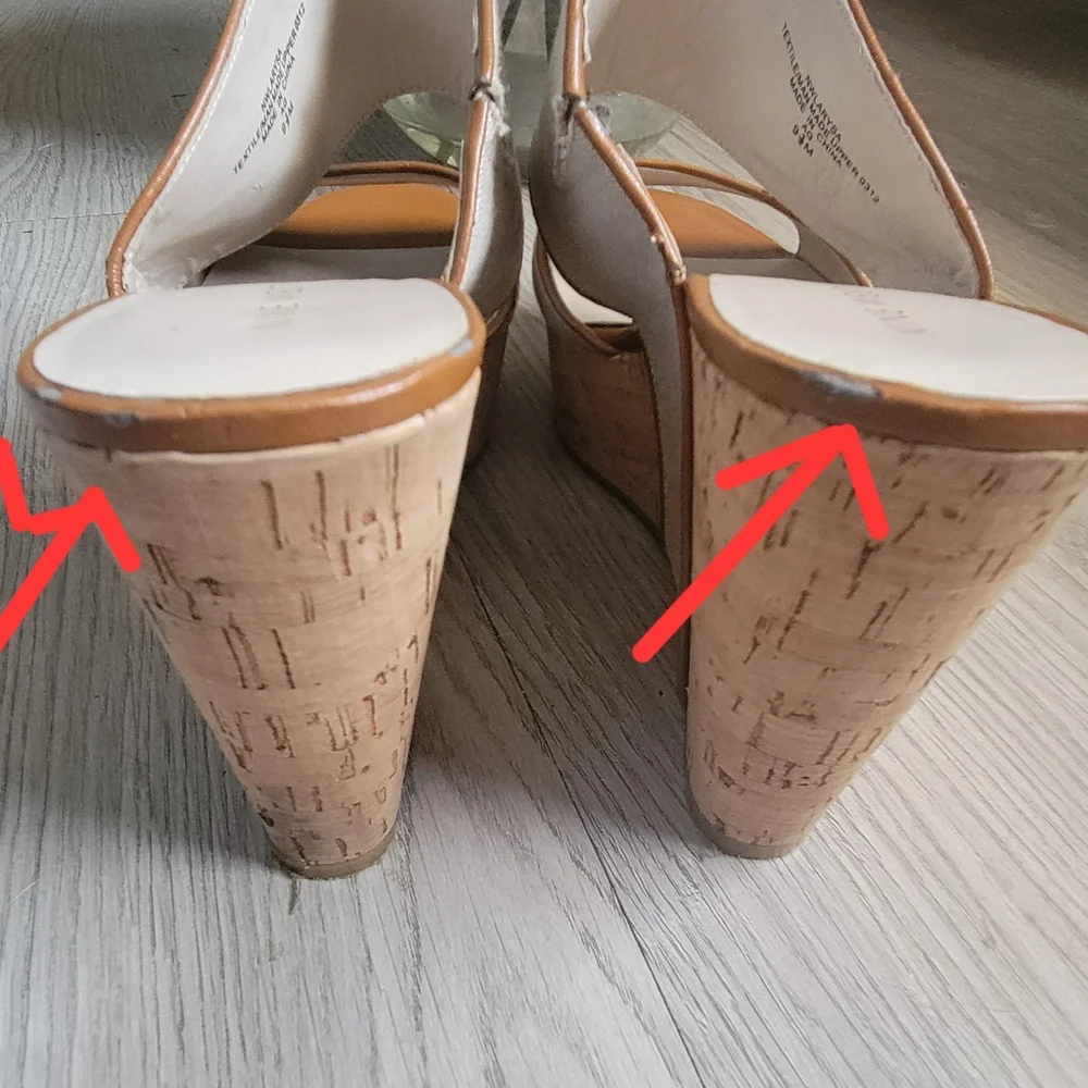 Nine West Larysa Linen & Cork Wedge, Size Women's 9.5 - Picture 7 of 12